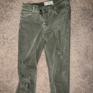 Free People Armyish Green Jeans size 26